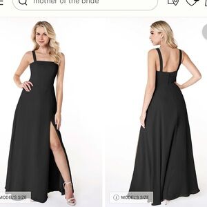 Azazie Black Jay Maxi Dress with Thigh Slit